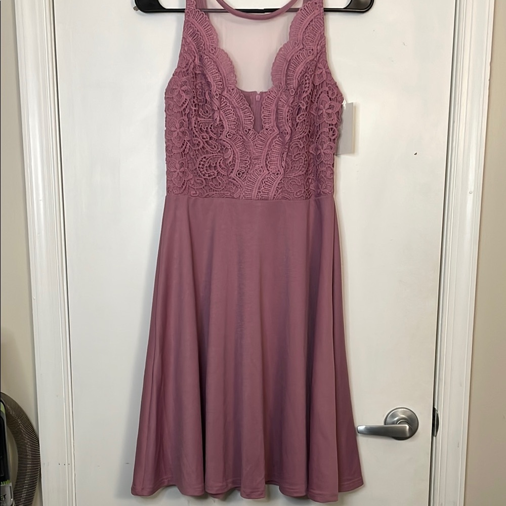 Grace Karin Pink Halter Fit and Flare Mini Dress for Weddings
